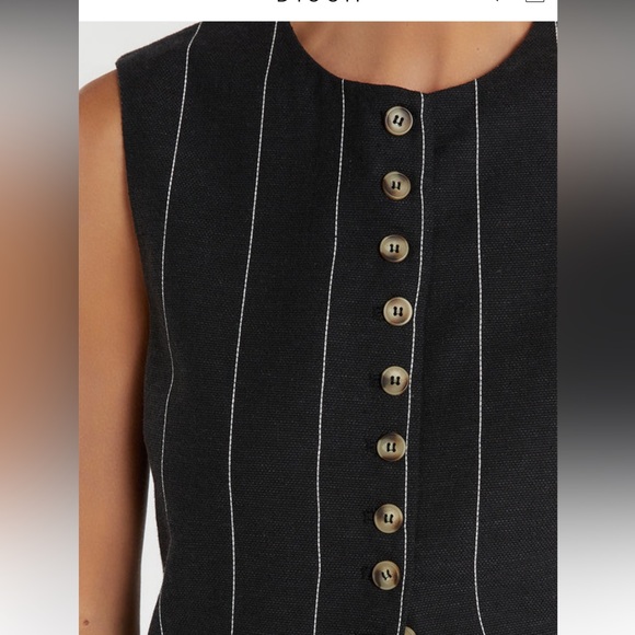 Dissh Cara Black Pinstripe Vest and Skort Set - Picture 2 of 8